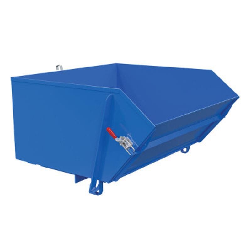 Self Dumping Hopper, with Fold Down Front 1 Cu Yd, 4000 lb., Blue