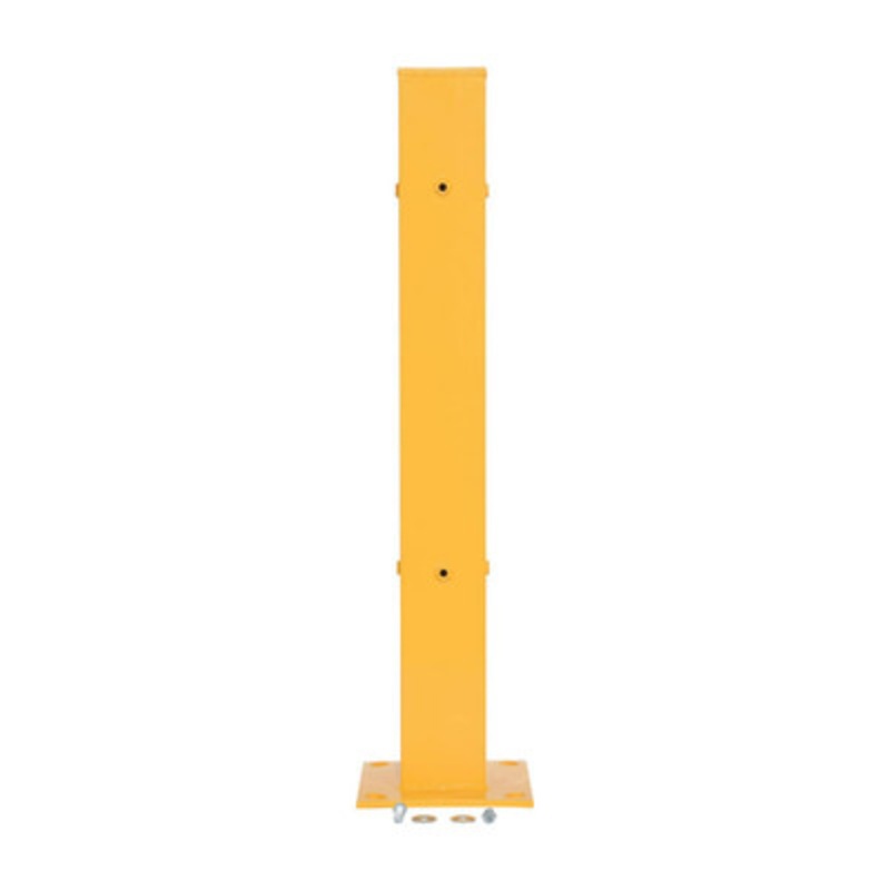 Steel Bolt On Tubular Guard Rail Post, 60in Length, Yellow