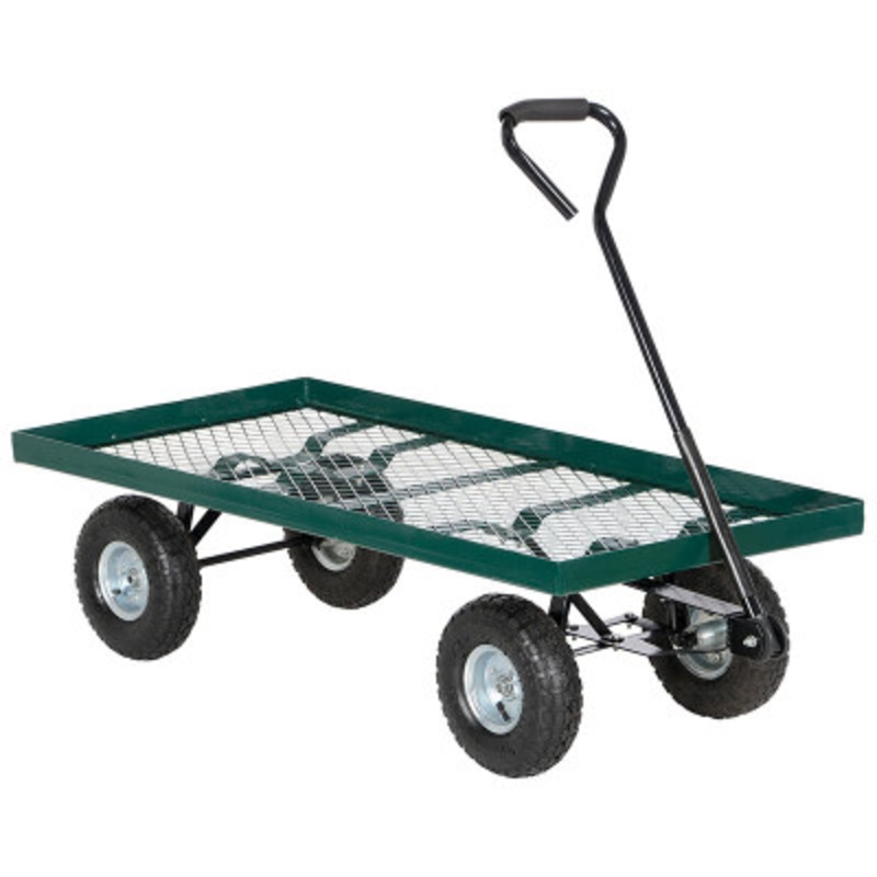 Steel Landscape Cart Platform, 51 x 24 x 36in, 500 lb., Green