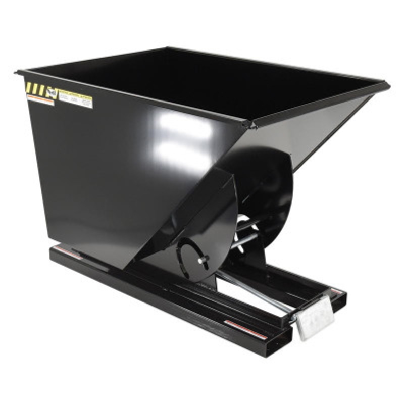 Steel Light Duty Self Dumping Hopper, 1 Cu Yd, 2000 lb., Black