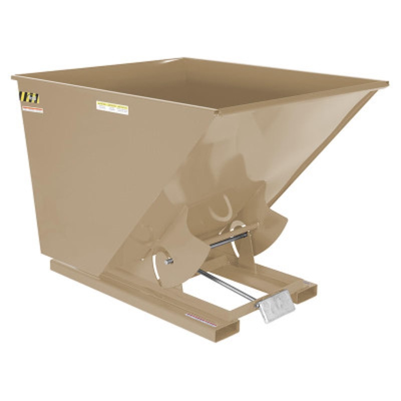 Steel Light Duty Self Dumping Hopper, 2 Cu Yd, 2000 lb., Beige