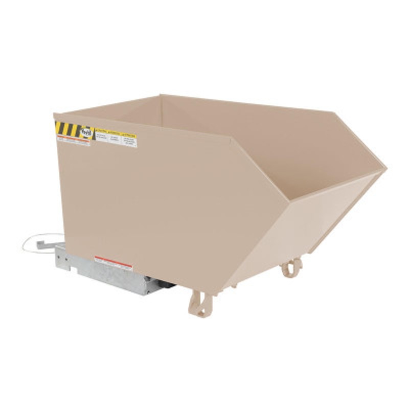 Steel Low Profile Self Dumping Hopper, 1/2 Cu Yd, 6000 lb., Beige