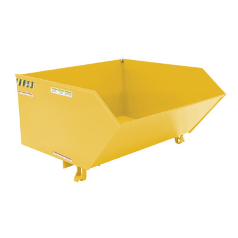 Steel Low Profile Self Dumping Hopper, 1 Cu Yd, 6000 lb., Yellow
