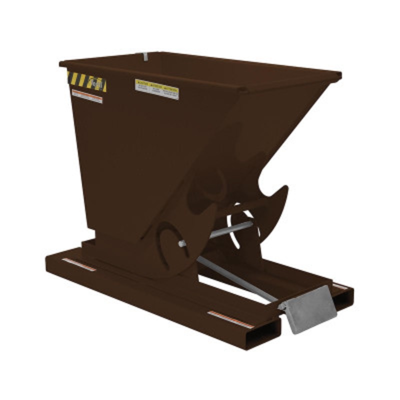 Steel Medium Duty Self Dumping Hopper, 1/4 Cu Yd, 4000 lb., Brown