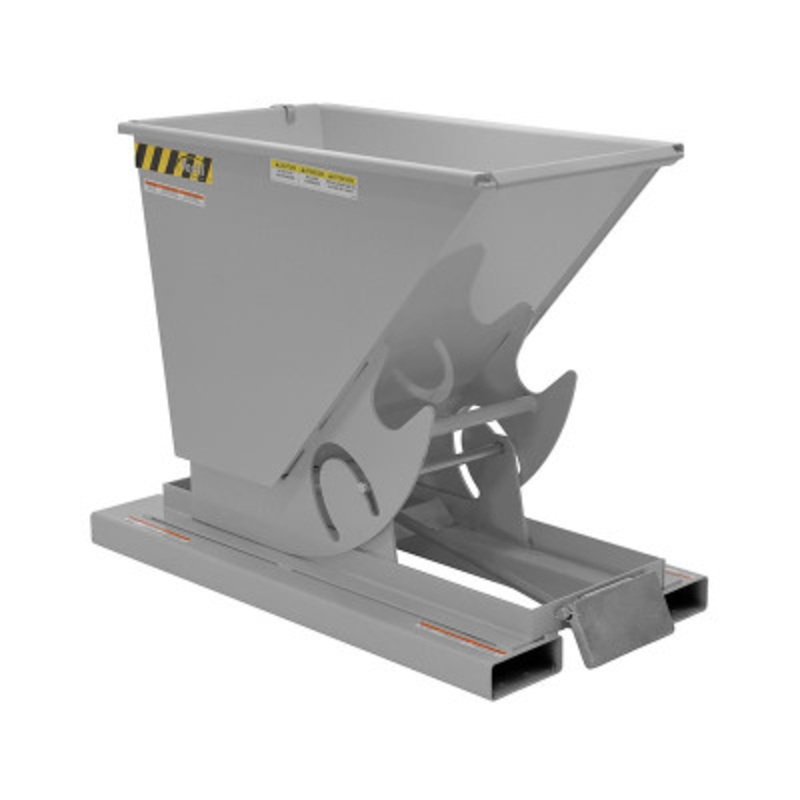 Steel Medium Duty Self Dumping Hopper, 1/4 Cu Yd, 4000 lb., Gray