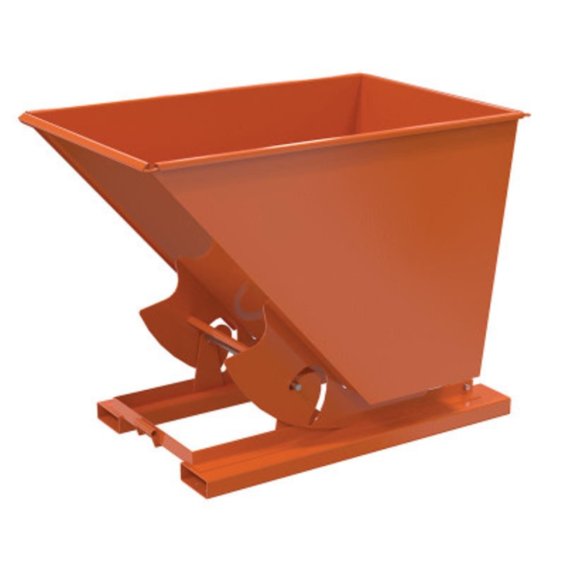 Steel No Bump and Dump Hopper, 1-1/2 Cu Yd, 4000 lb., Orange