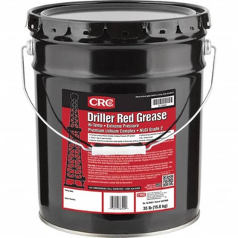 CRC 35 Lb Pail Lithium Extreme Pressure Grease Red, Extreme Pressure & High Temperature, 400F Max Temp, NLGIG 2 1007960 – 59217364