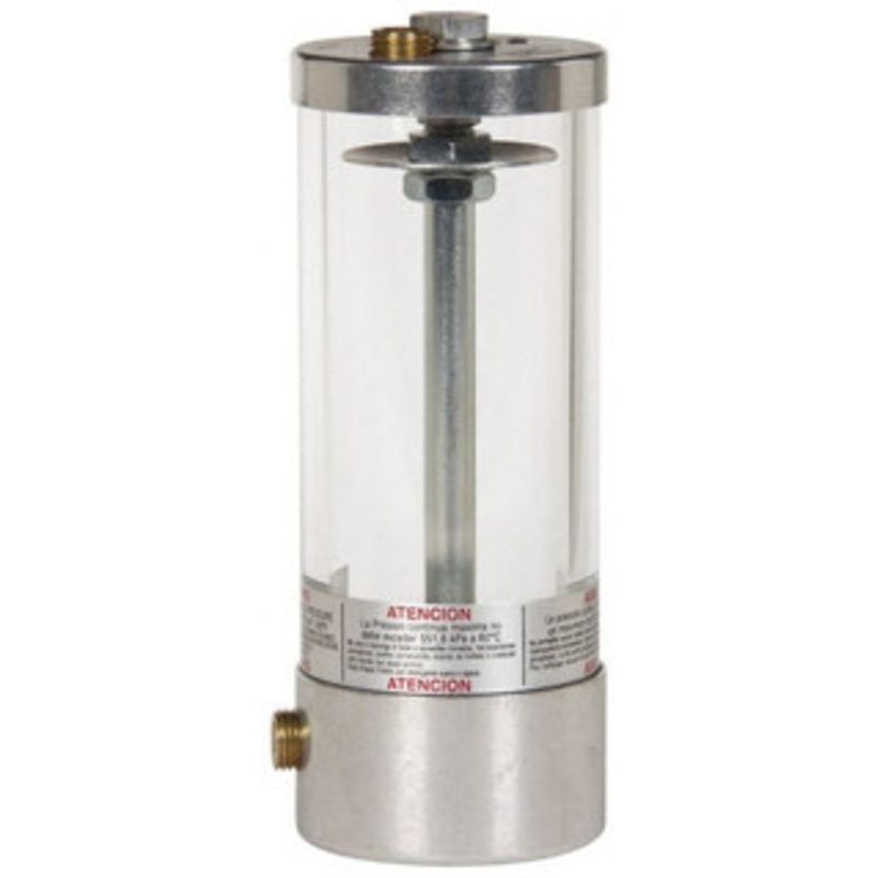 LDI Industries 1 Outlet, Polymer Bowl, 1,442.06 Cu. cm Air-Operated Oil Reservoir 3/8 NPTF Outlet, 3-1/2 Diam x 15-5/64 High, 60C Max A/OR2100-3 – 03239555