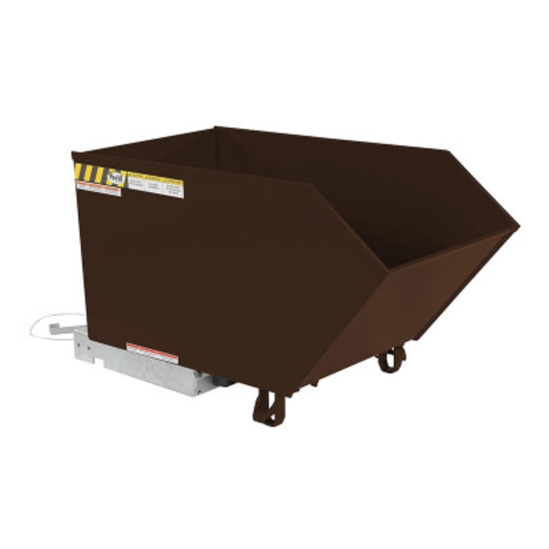 Steel Low Profile Self Dumping Hopper, 1/2 Cu Yd, 2000 lb., Brown
