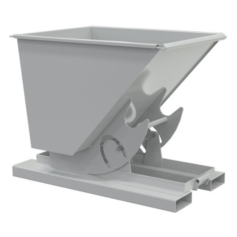 Steel No Bump and Dump Hopper, 1/2 Cu Yd, 2000 lb., Gray