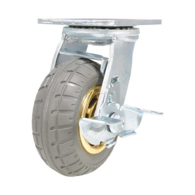 5X2 Flat-Free (Rubber) Swivel W/Brake Caster