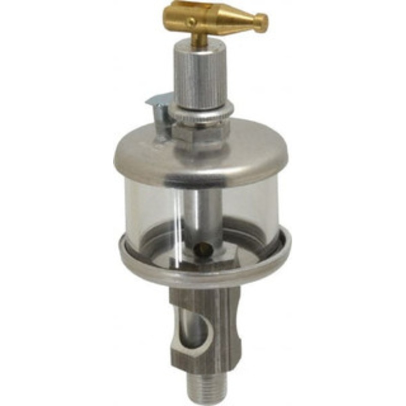LDI Industries 1 Outlet, Glass Bowl, 18.5 mL Manual-Adjustable Oil Reservoir 1/8 NPTF Outlet, 1-1/2 Diam x 4.56 High, 121.11C Max RDF101-11 – 03240066