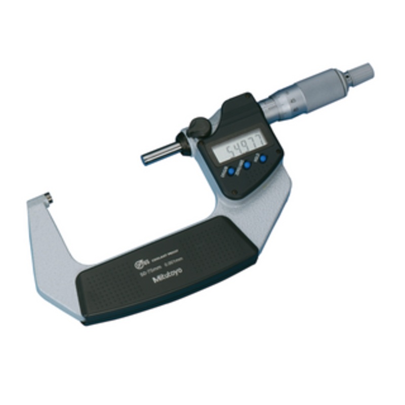 Mitutoyo Digital Micrometer IP65 50-75mm, w/ Output, Ratchet Thimble – 293-236-30