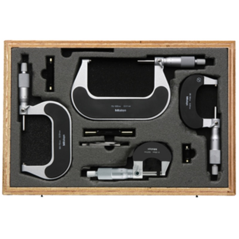 Mitutoyo Outside Micrometer with Heat Insulation Plate 0-100mm Set – 102-911-40