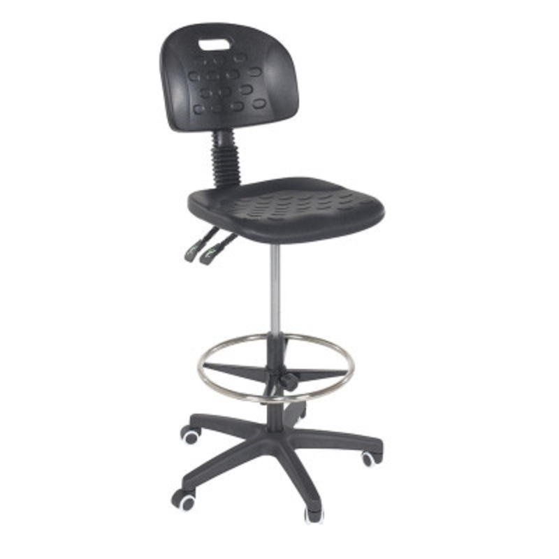 Steel/Ergonomic Sitting Work Chair 22in to 32in Hgt., Black