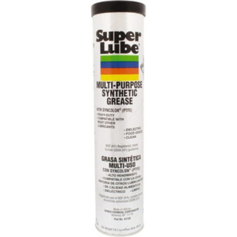 Synco Chemical Super Lube 400 g Cartridge Synthetic General Purpose Grease Translucent White, Food Grade, 450F Max Temp, NLGIG 2, 41150 – 00257063