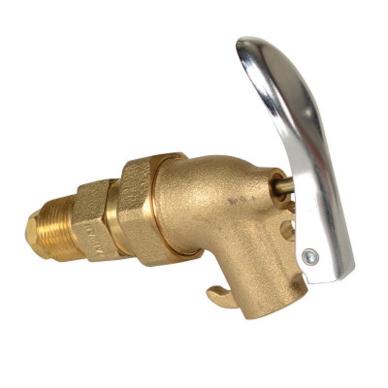 Brass Manual Drum Faucet with Spring Loaded Handle 3/4in Bung