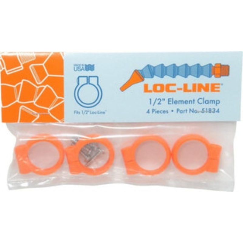 Loc-Line Unthreaded, 1/2 Hose Inside Diam, Coolant Hose Element Clamp For Use with 1/2 Loc-Line Modular Hose System, 4 Pieces 51834 – 00387993