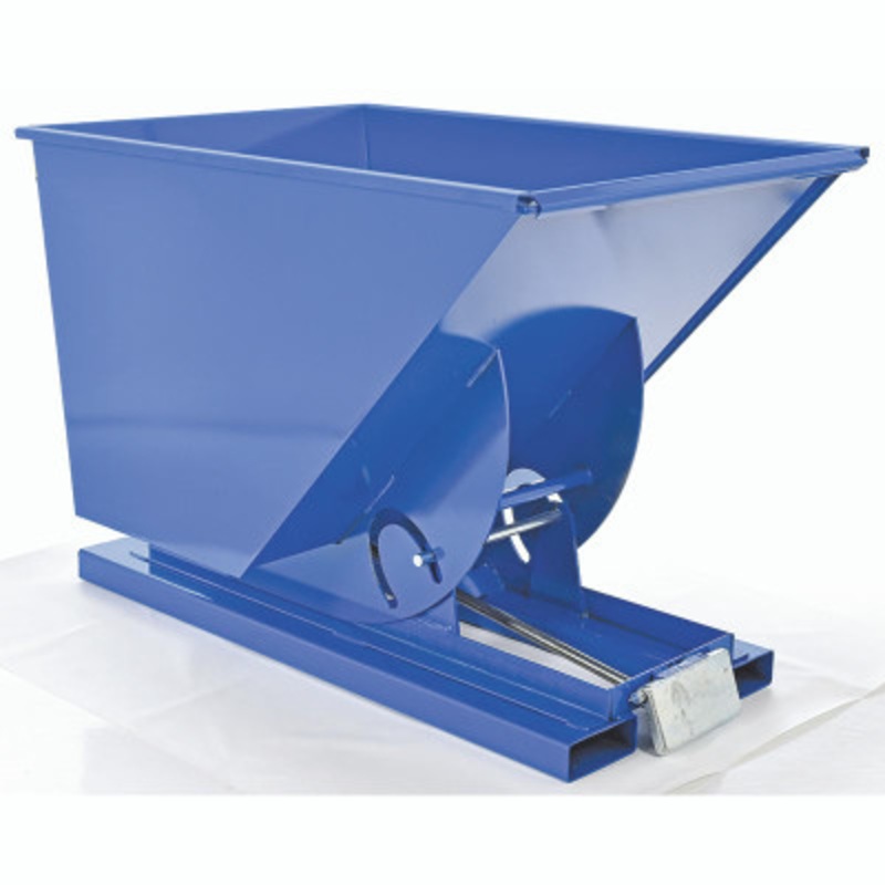 Steel Heavy Duty Self Dumping Hopper, 1 Cu Yd, 6000 lb., Blue