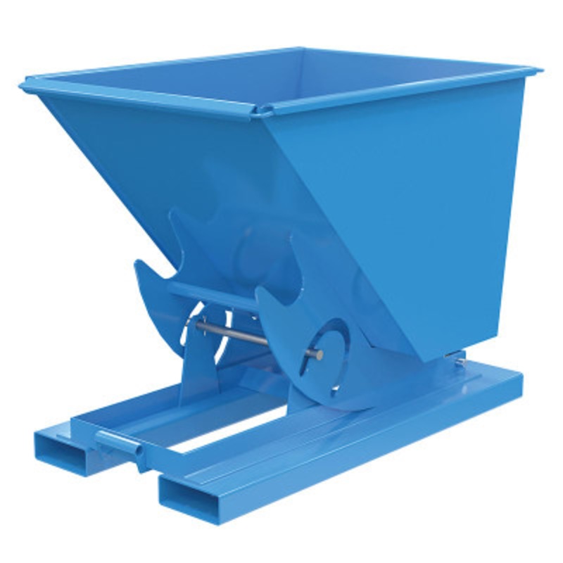 Steel No Bump and Dump Hopper, 1/2 Cu Yd, 2000 lb., Sky Blue