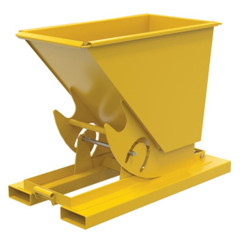 Steel No Bump and Dump Hopper, 1/3 Cu Yd, 2000 lb., Yellow