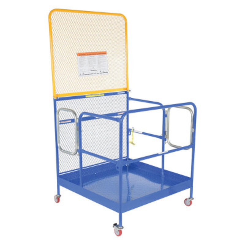 Work Platform With Poly Casters, 2 Door, 84in, 48 x 48in, Blue
