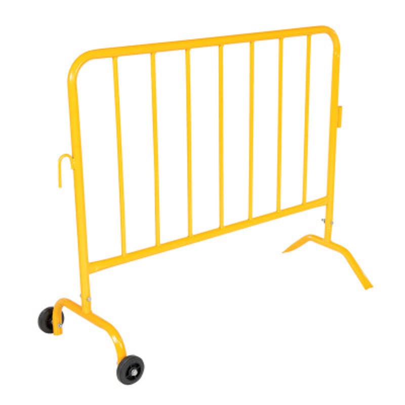Yellow Barrier 48 W/Feet (1)Curved (1) Wheeled