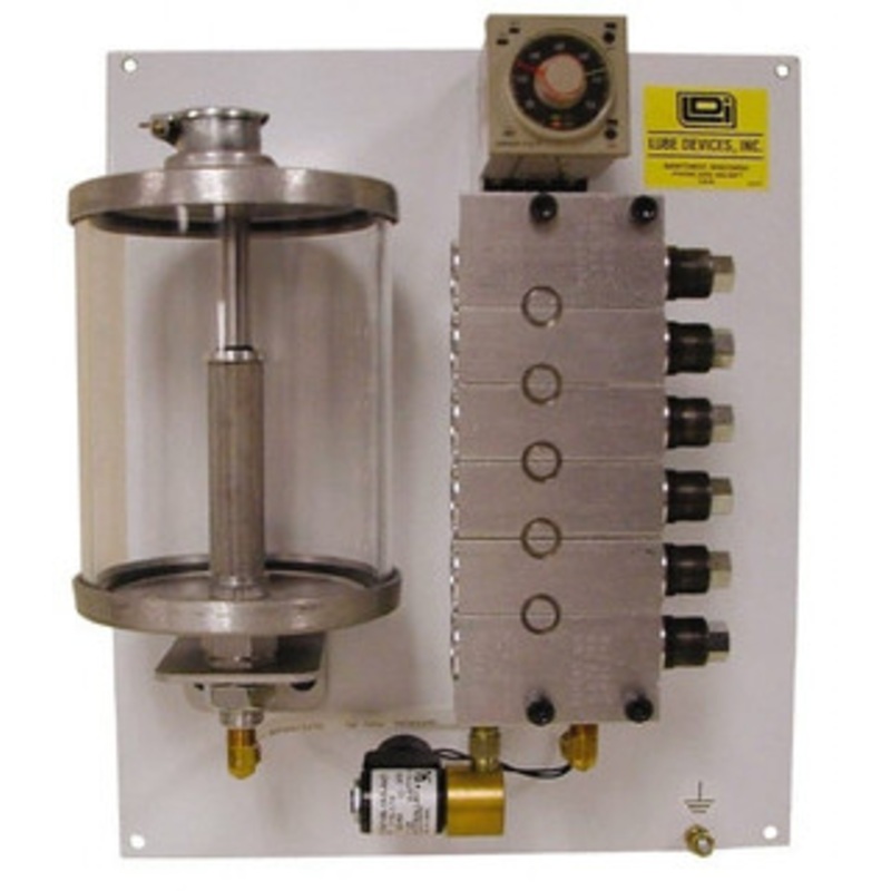 LDI Industries 0.16 cc Output per Cycle, 4 Outlet Panel-Mounted Central Lubrication System Electric Pump 120 Volt, Oil, 1/8-27 Outlet Thread, NPTF PMP460-04 – 84903590