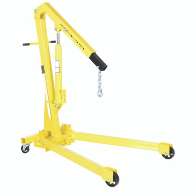Shop Crane Engine Hoist with Folding Legs, 2000 lb., Yellow
