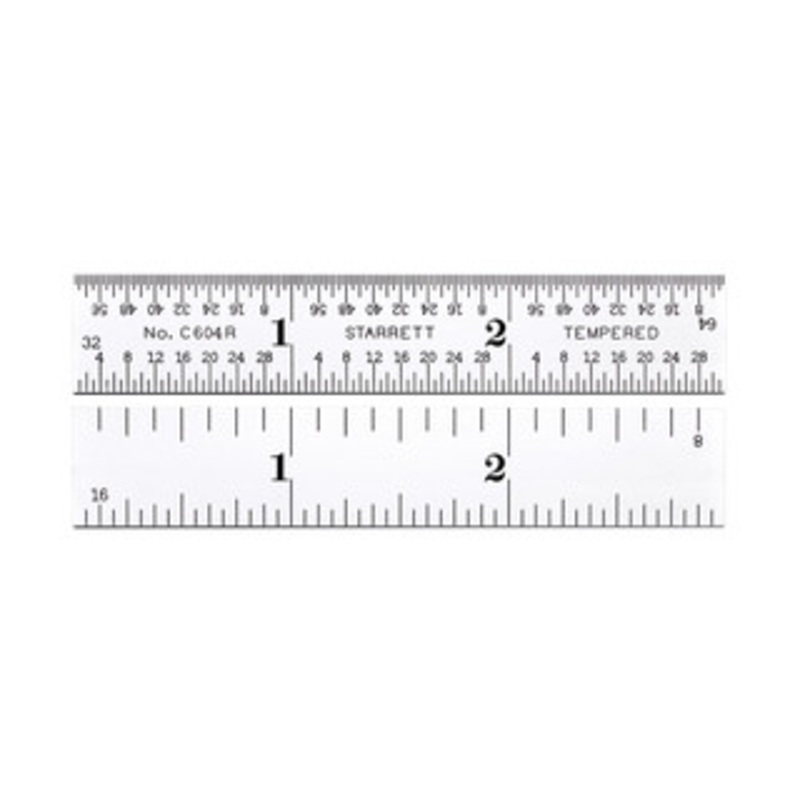 Starrett Steel Rule with Inch Graduations, 3, EDP 56466 – C604R-3