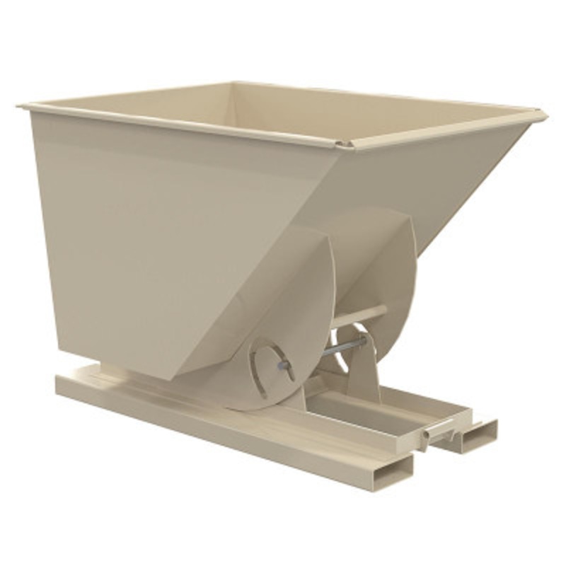 Steel HD No Bump and Dump Hopper, 1 Cu Yd, 6000 lb., Beige