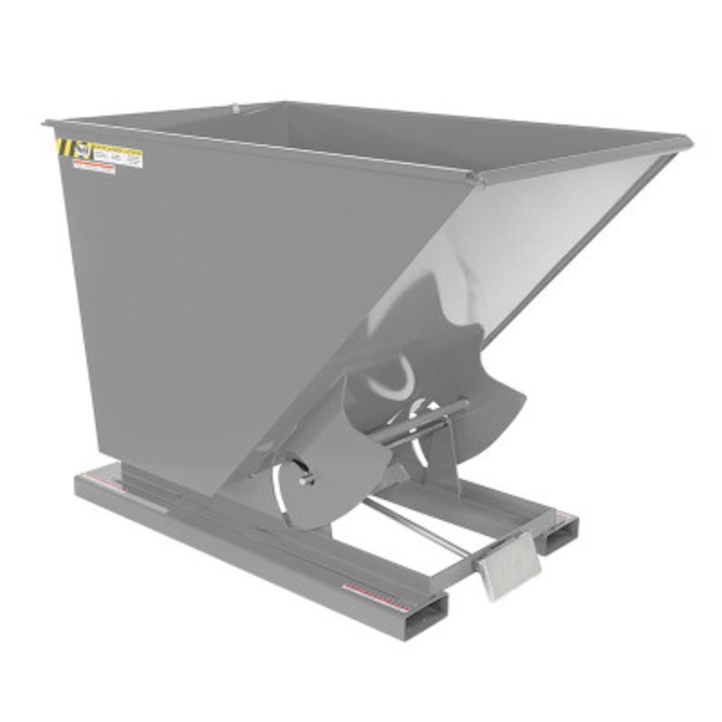 Steel Self Dumping Hopper, 1-1/2 Cu Yd, 4000 lb., Gray