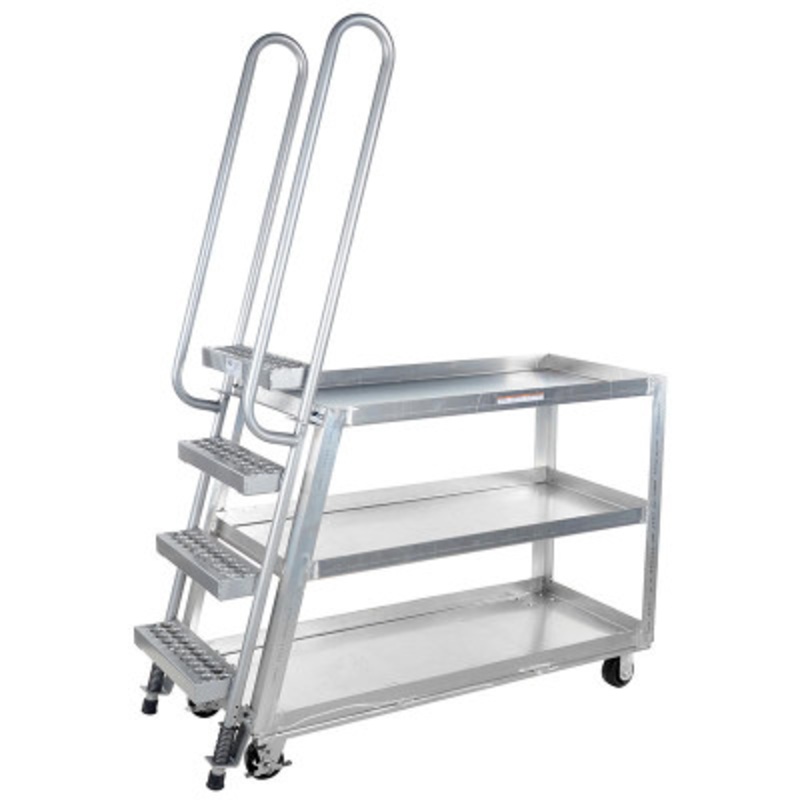 Stock Picker Truck, Ladder and Casters, 56 x 21-7/8 x 75-5/16in