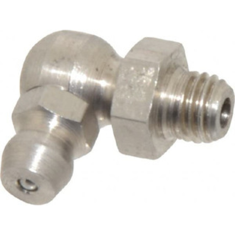 PROLUBE 90 Head Angle, 1/4-28 PTF Stainless Steel Standard Grease Fitting 3/8 Hex, 19.3mm Overall Height, 5.1mm Shank Length, Zinc Plated Finish GFTSS1-42890-10 – 62088133
