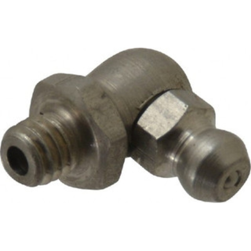PROLUBE 90 Head Angle, M6x1.0 Metric Stainless Steel Standard Grease Fitting 9mm Hex, Zinc Plated Finish GFTSS/6/1/90-10 – 62088208