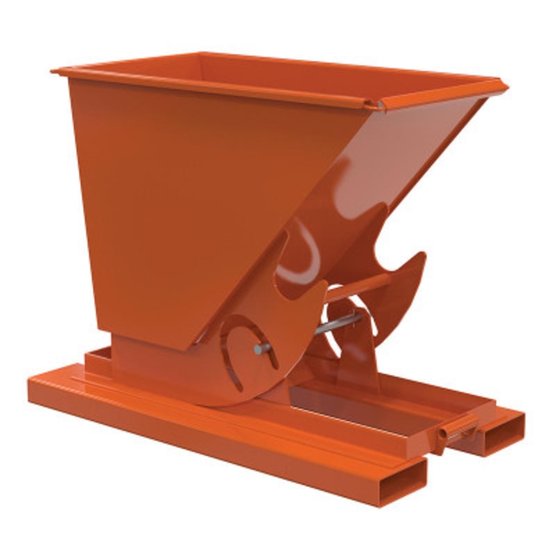 Steel HD No Bump and Dump Hopper, 1/4 Cu Yd, 6000 lb., Orange