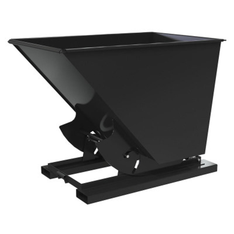 Steel No Bump and Dump Hopper, 1-1/2 Cu Yd, 4000 lb., Black