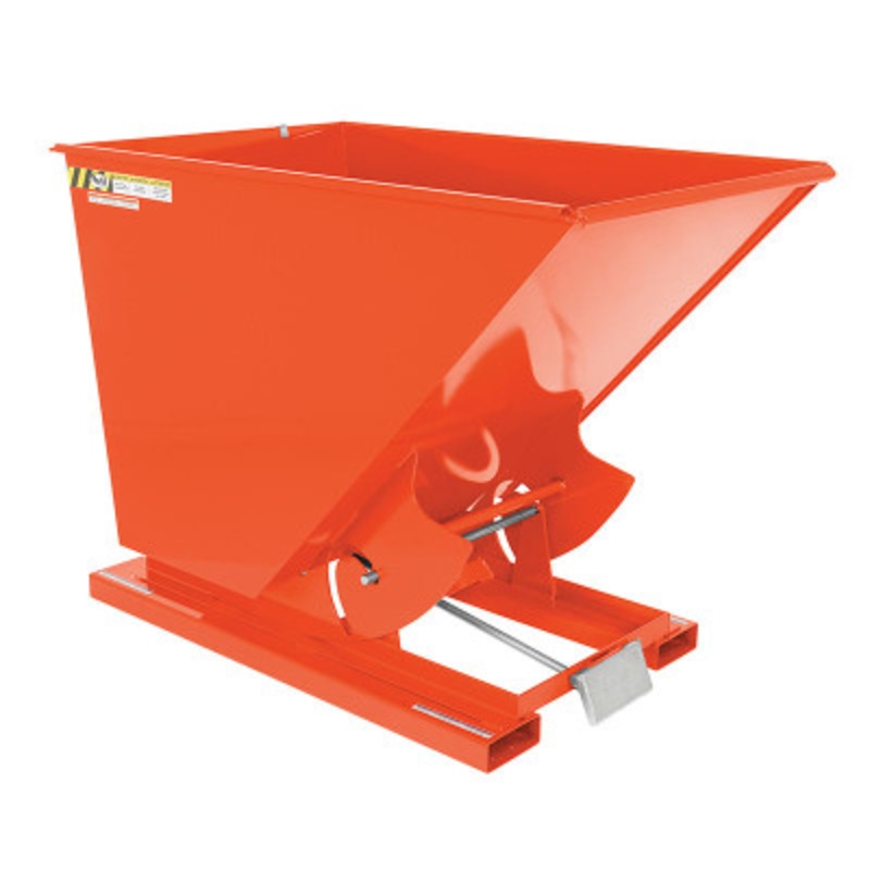 Steel Self Dumping Hopper, 1-1/2 Cu Yd, 4000 lb., Orange