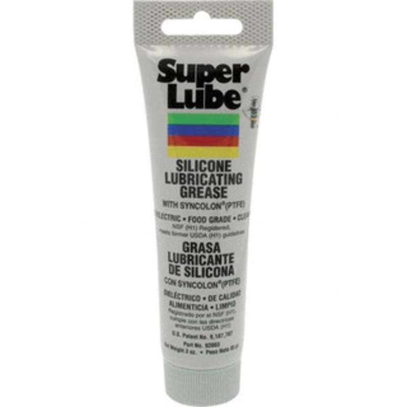 Synco Chemical Super Lube 3 oz Tube Silicone General Purpose Grease Translucent White, Food Grade, 500F Max Temp, NLGIG 2, 92003 – 06318919