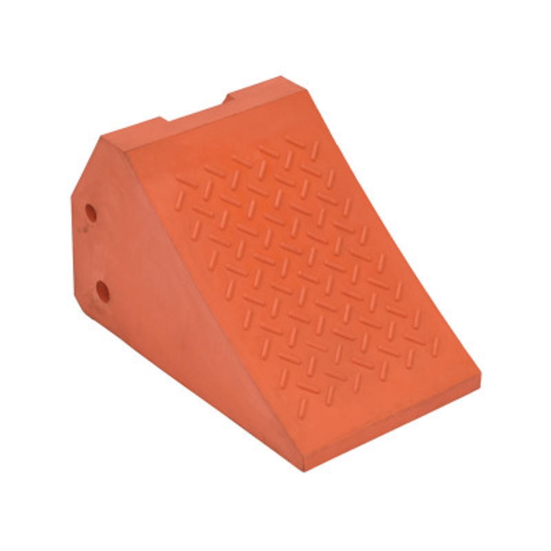 Urethane Super Wheel Chock, 24 x 14 x 14in 80 Ton Capacity, Orange