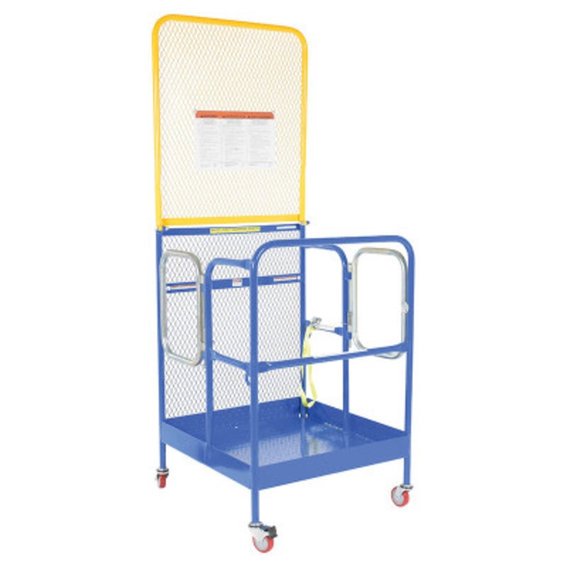 Work Platform With 2 Door, Poly Casters, 84in, 36 x 36in, Blue