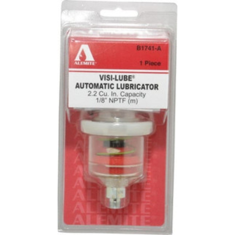 Alemite 1.22 Ounce Reservoir Capacity, 1/8 NPTF Thread, Steel, Spring-Loaded, Grease Cup and Lubricator -40 to 65.56C Operating Temp, 0.15 to 0.24 Bar Operating Pressure B1741-A – 03243532