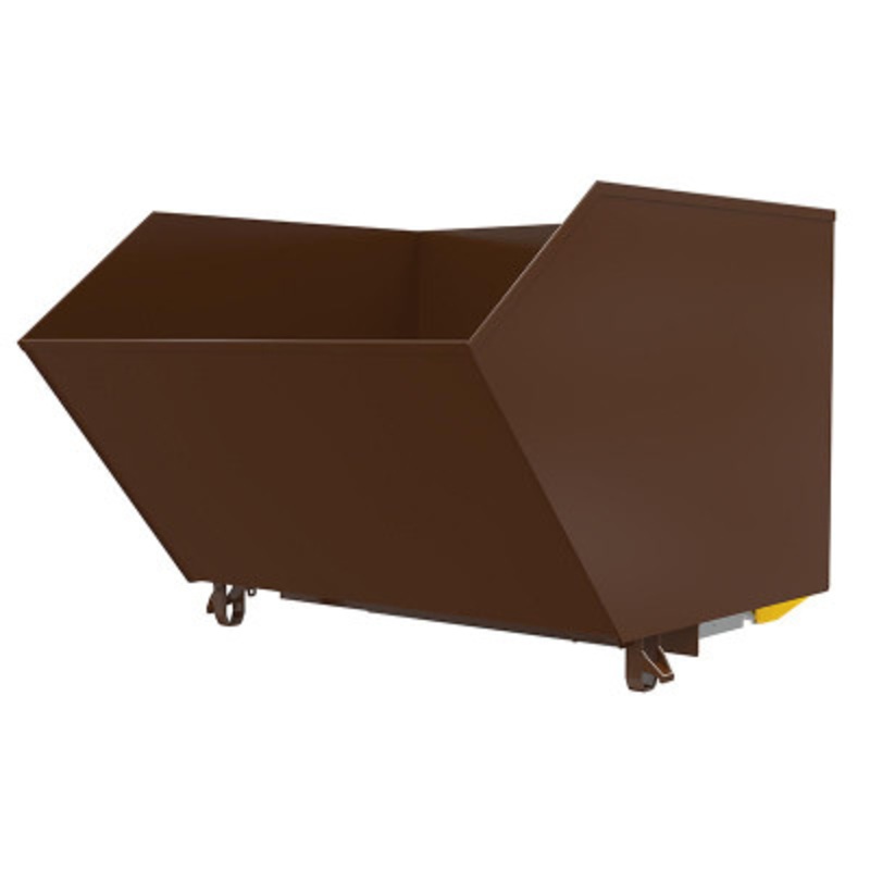 Steel Bump and Dump Hopper, 1-1/2 Cu Yd, 2,000 lb., Brown