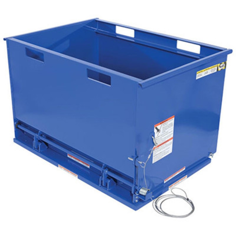 Steel Drop Bottom Hopper, 1 Cubic Yard, 3,000 lb., Blue