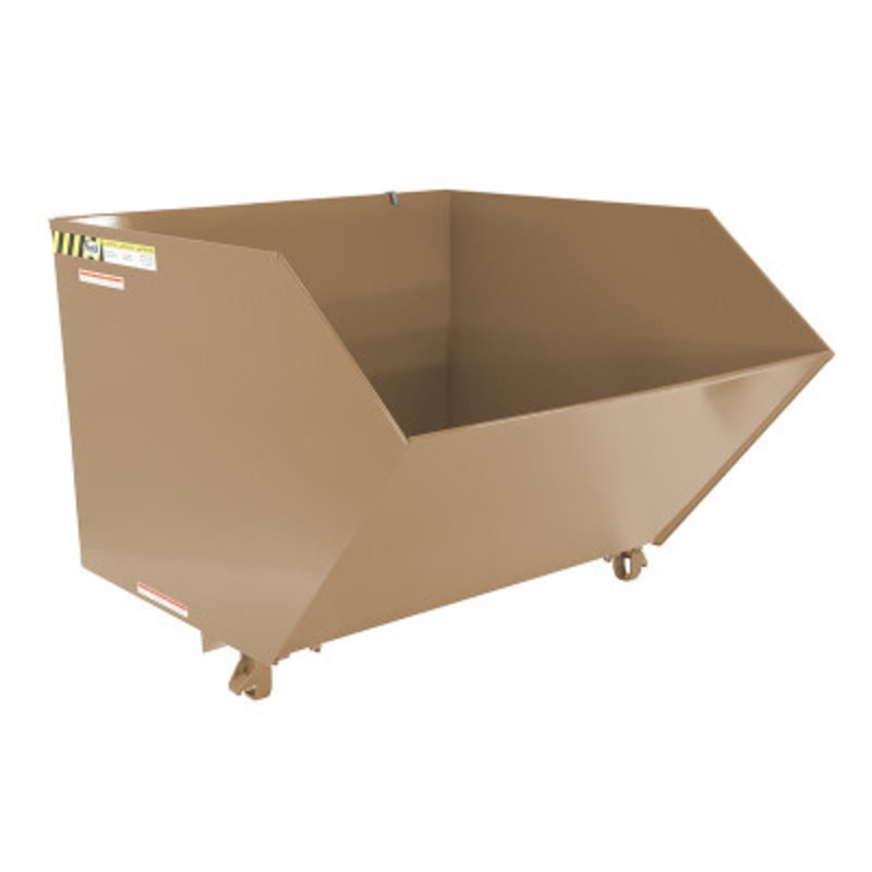 Steel Low Profile Self Dumping Hopper, 1-1/2 Cu Yd, 2000 lb., Tan