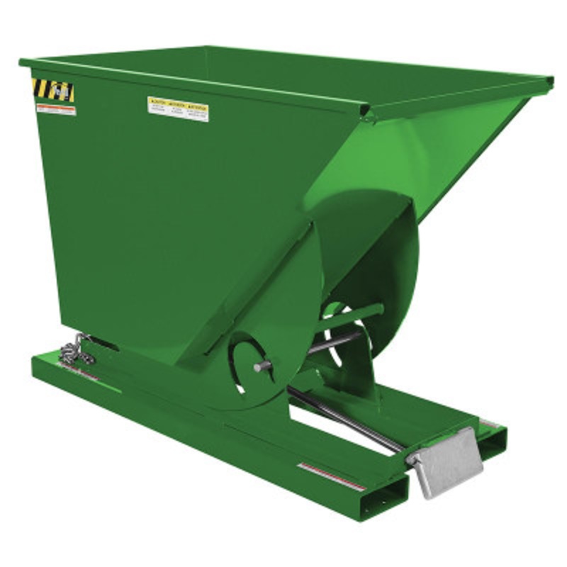 Steel Medium Duty Self Dumping Hopper, 3/4 Cu Yd, 4000 lb., Green
