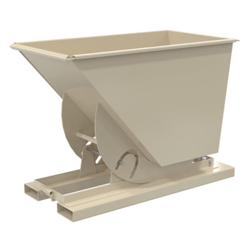 Steel No Bump and Dump Hopper, 3/4 Cu Yd, 4000 lb., Beige