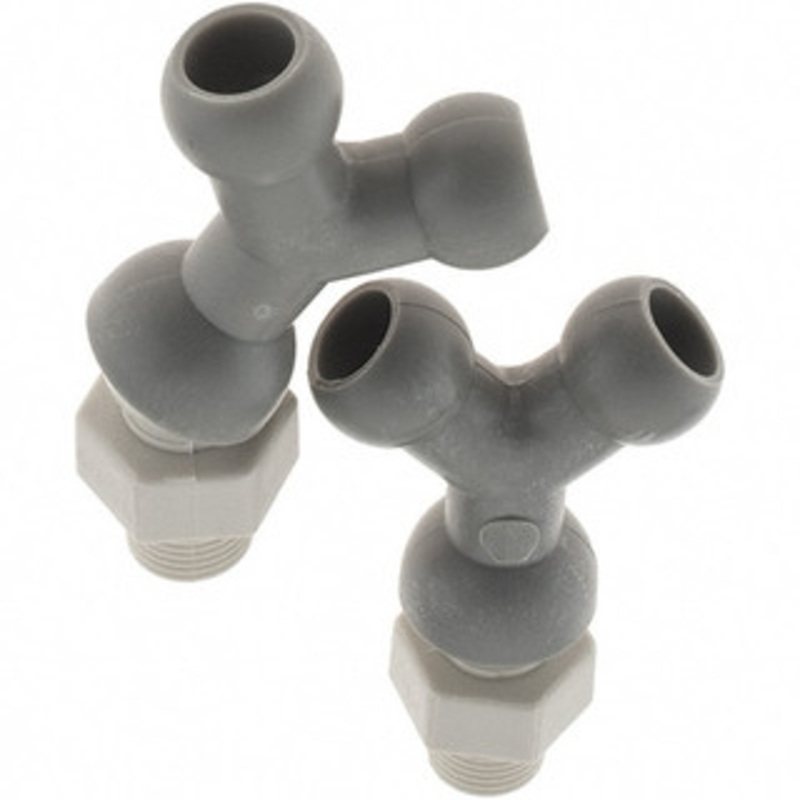 Cedarberg 1/4 Hose Inside Diam, NPT Thread, Coolant Hose Y-Fitting 1/8 Thread, Male to Male, for Use with Snap Together Hose System, 2 Pieces 8525-101A – 09778200