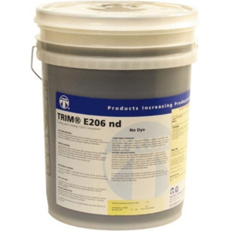 Master Fluid Solutions TRIM E206 nd 5 Gal Pail Cutting & Grinding Fluid Water Soluble, For Use on Ferrous Metals & Nonferrous Metals E206NDN/5 – 60974037