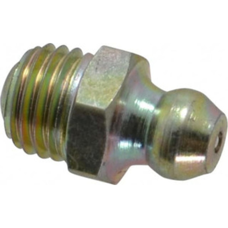 PROLUBE Straight Head Angle, M8x1.0 Metric Steel Standard Grease Fitting 9mm Hex, 16mm Overall Height, 6.5mm Shank Length, Zinc Plated Finish GFT/8/1/ST-5 – 08060899